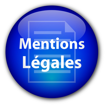 Bouton rond "Mentions Légales" (bleu)